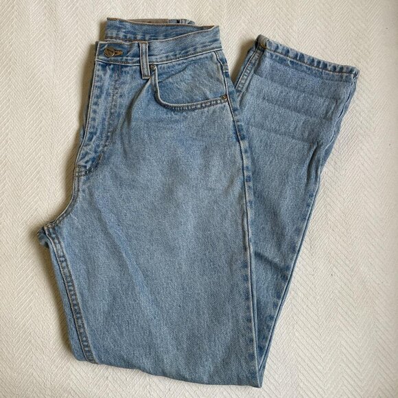 Vintage 90s Heavyweight Cotton Denim Highwaisted Straight Leg Jeans - Picture 3 of 5
